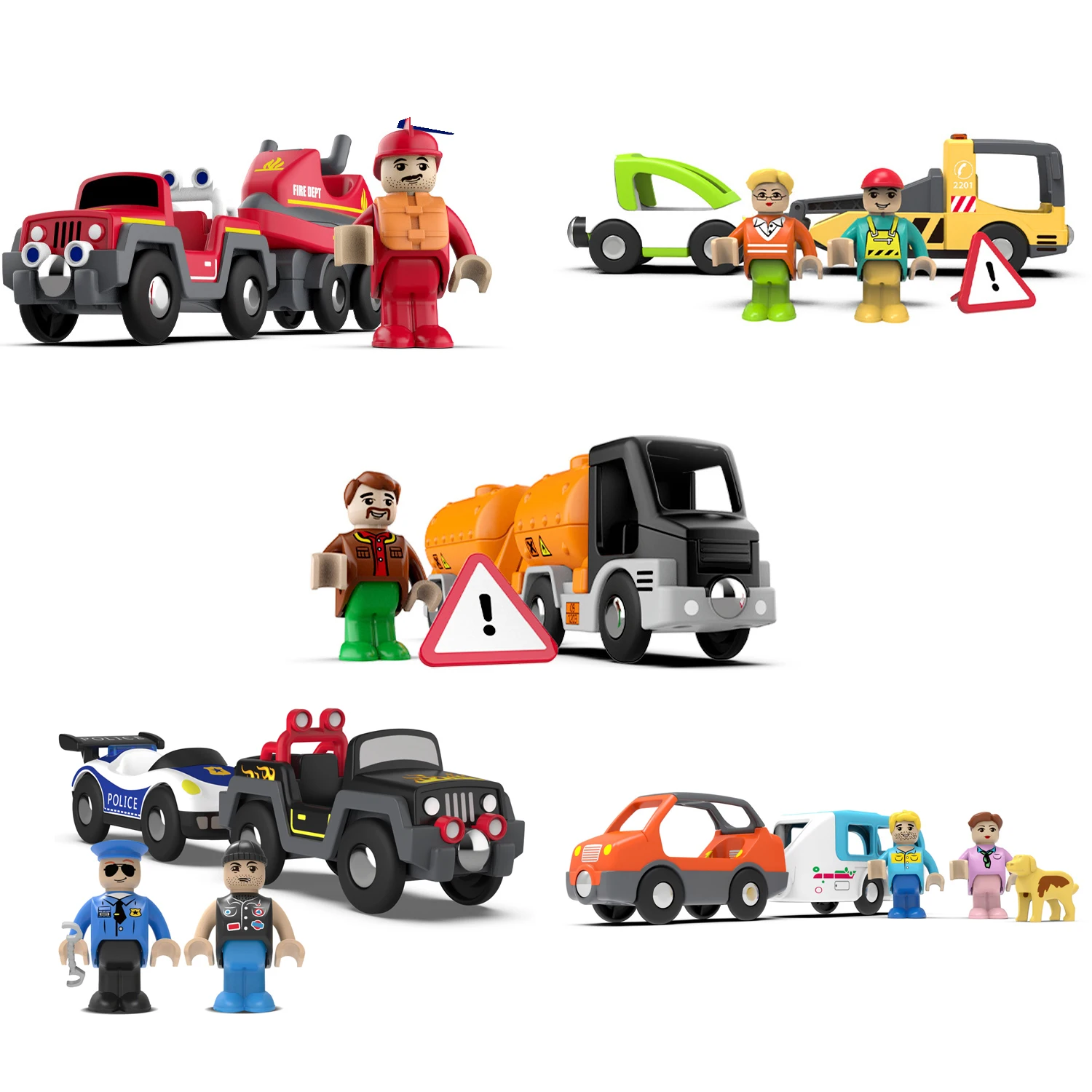 

Новый набор горных поездов, полицейский автомобильный поезд для мальчиков и девочек, совместимый с деревянной железной дорожкой, гоночная дорожка, игрушки, подарок для детей