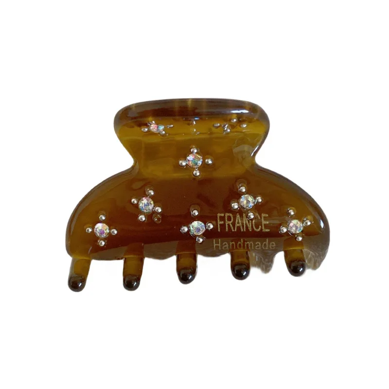 Koreański nowy uroczy 3.5cm Full Star Rhinestone mały półkola spinka do włosów moda octan Top klips z frędzlami akcesoria do włosów — zdjęcie 7
