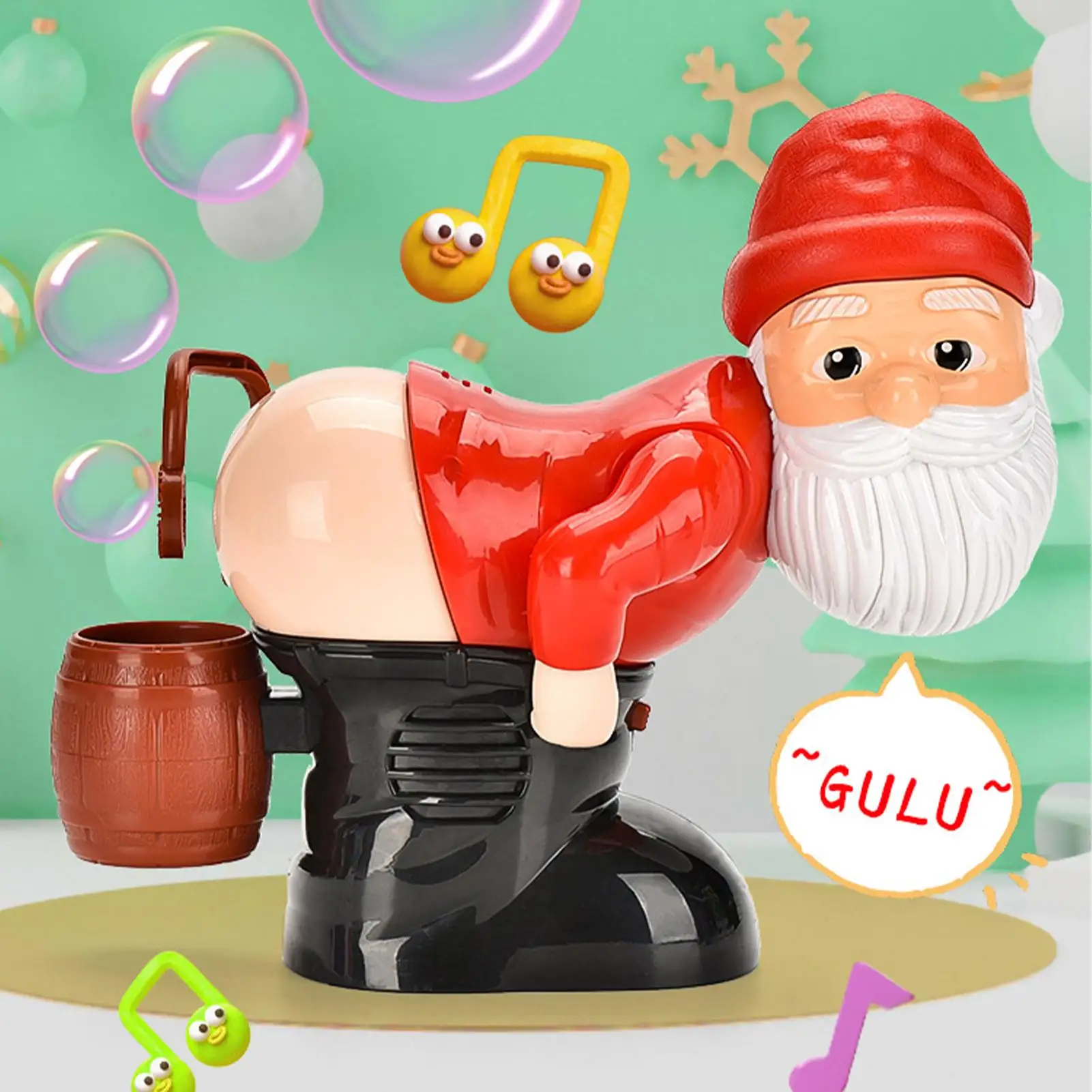 Electric Santa Bubble Blower Automatic Bubble Machine With Light Music Funny Novelty Xmas Bubble Maker Xmas Party Favor Gift