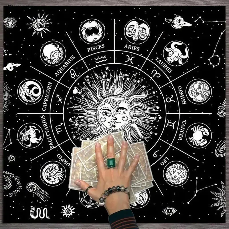   Astrology Divinations Tapestry Mysterious Symbol Tarot Tablecloth Altars Cloth