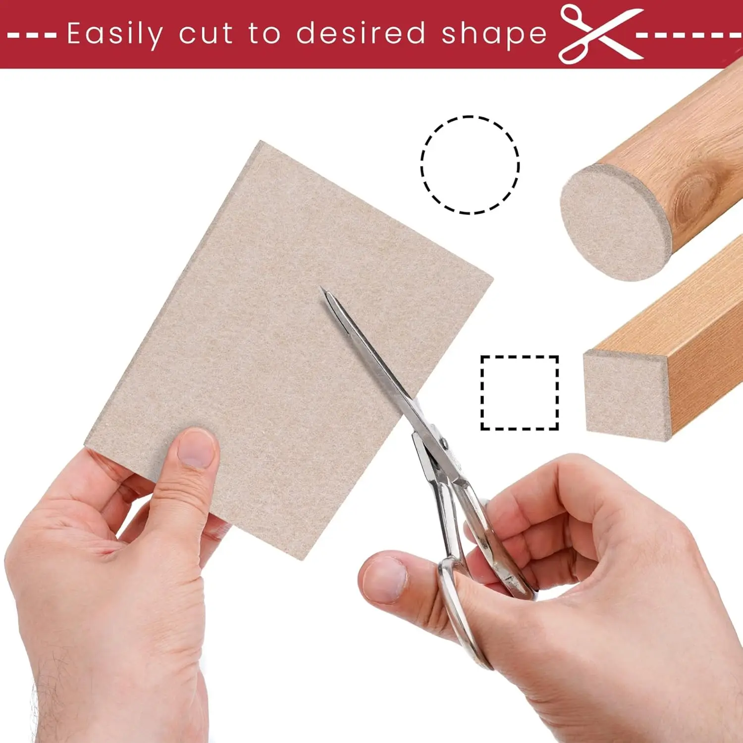 Felt Furniture Pads 4pcs Self Adhesive Cuttable Furniture Felt Pads, Anti Scratch Floor Protectors for Furniture