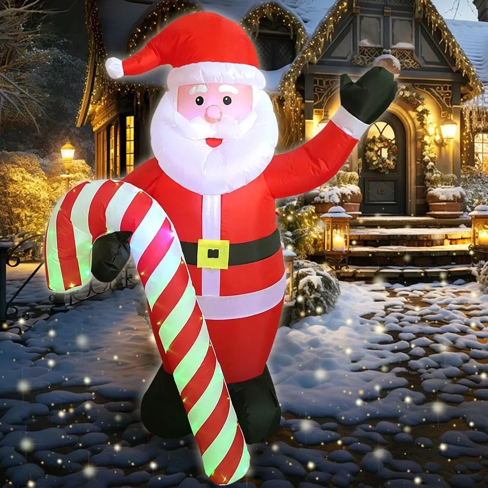 Christmas Inflatable 5FT Outdoor with RGB Led Light, Santa Claus with Color  for Indoor Xmas Holiday Party Christmas Inflatable