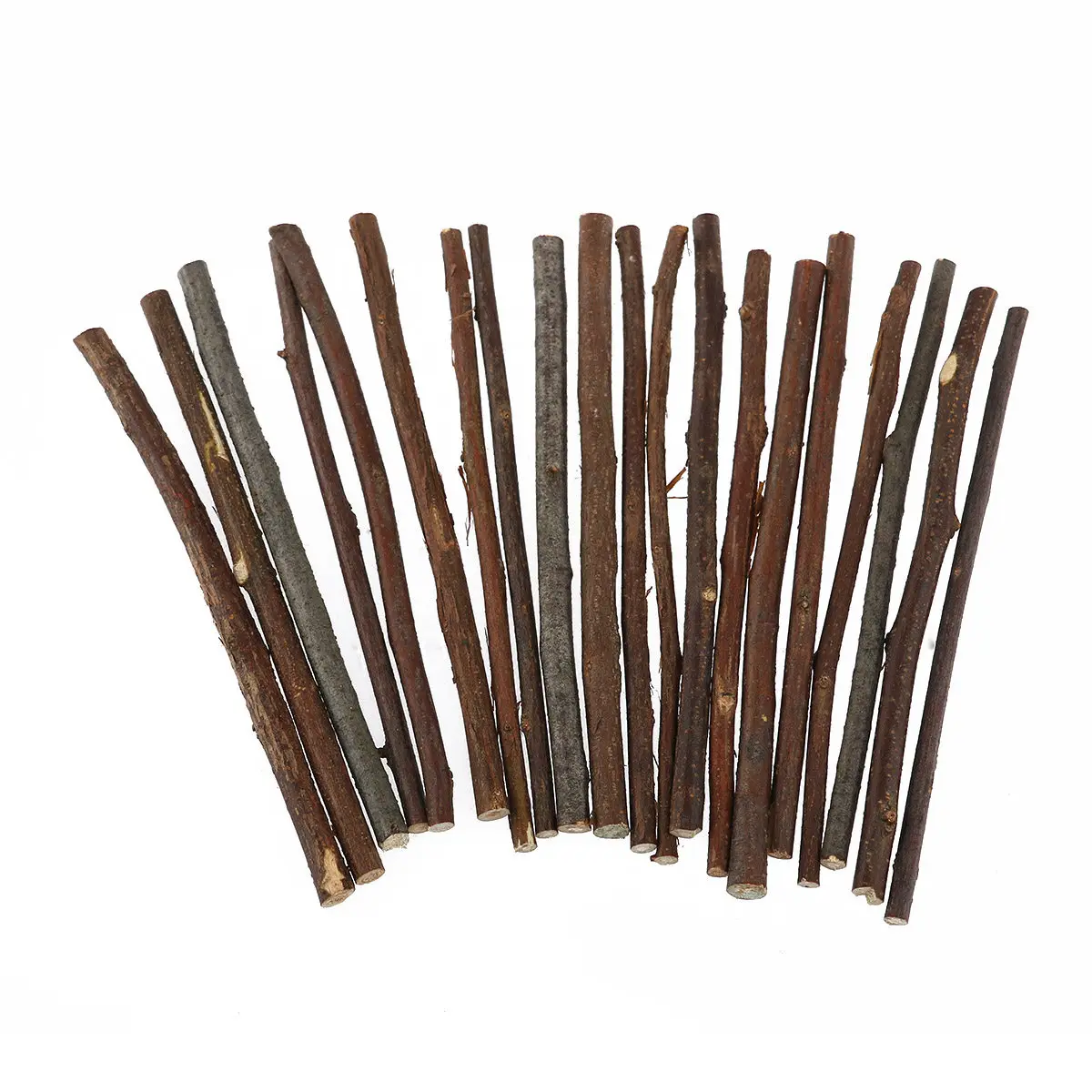 20Pcs Authentic Rosewood Sticks 10Cm Length 0.3-0.5cm Diameter with Intact Bark Wood Color DIY Decoration Sticks for Pyrography