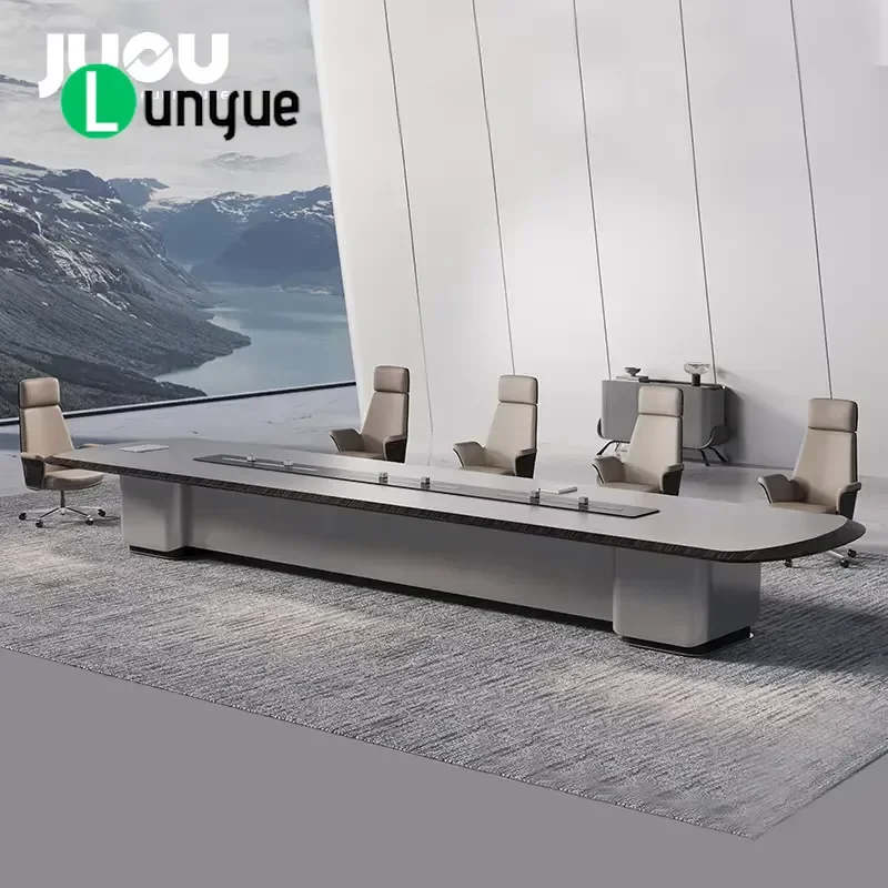 16 Seat Deluxe Modern Conference Table and Chair Set for Office School Hotel Meeting Room Furniture Durable Business