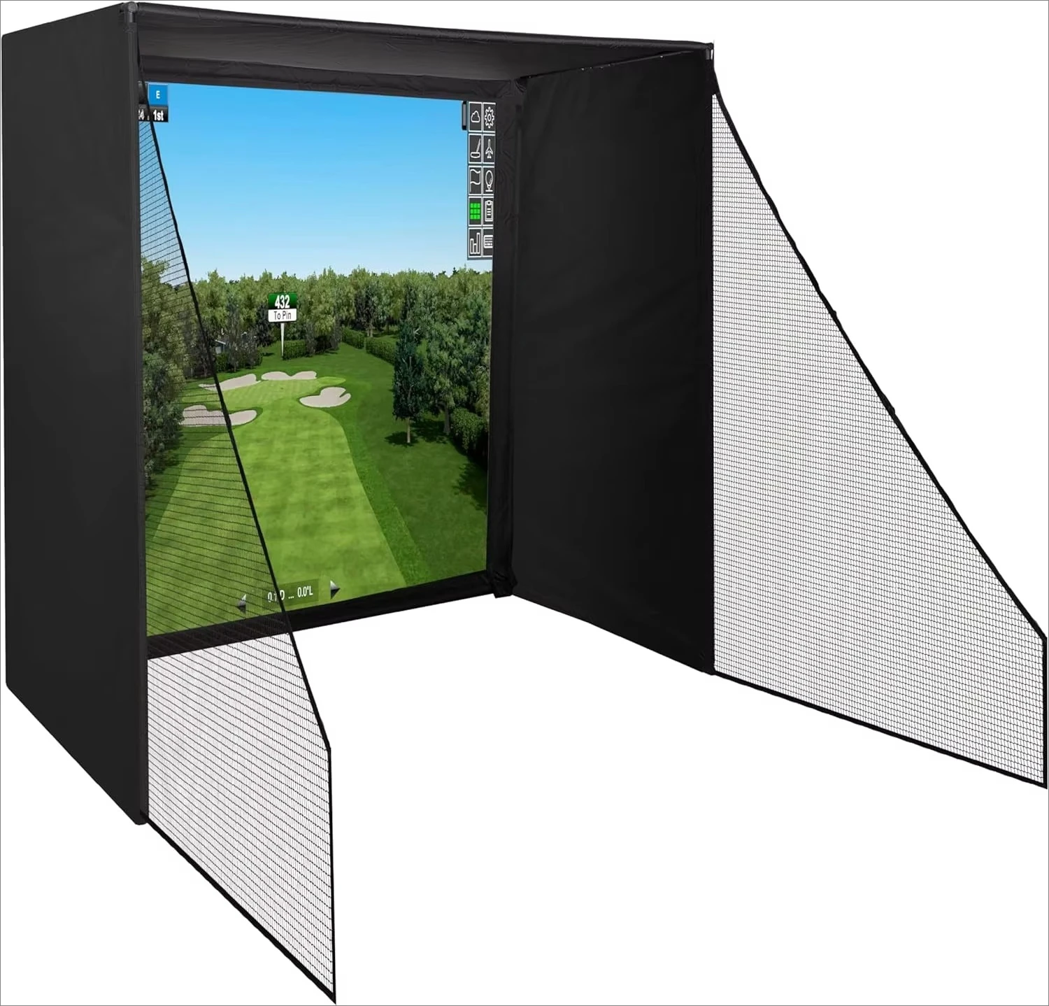 

Golf emulator case net 10x8 feet with high definition impact display for indoor and outdoor practice