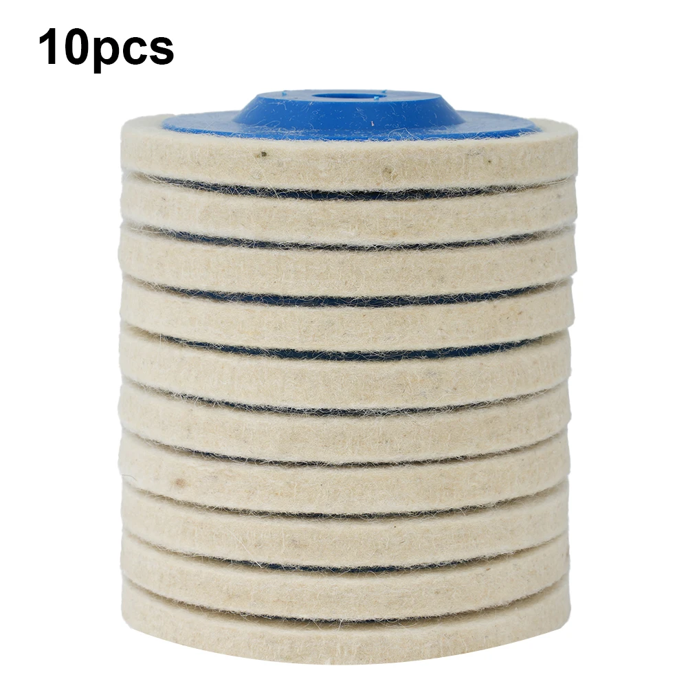 

Pack of 10 Wool Polishing Wheel Buffing Pads Wheel Felt Polishing Pad Disc Angle Grinder Accessories for Car Maintain