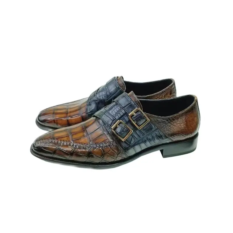 2024new arrival Fashion Crocodile Skin causal shoes men,male Genuine leather Shoes PDD253