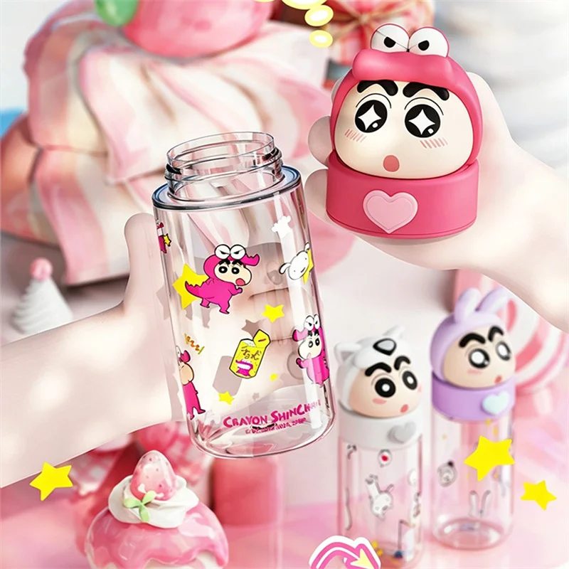 X&W Crayon Shin-Chan 500ml Kid Water Bottle Tritan Cartoon 3D Lid Direct Drink Cup Summer Portable Outdoor Travel Cold Drink Cup view 5