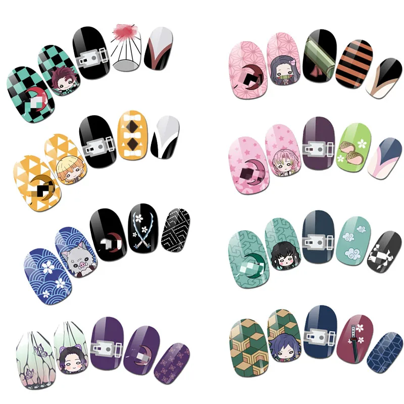 

Маникюр Demon Slayer Tanjirou Nail Art Kawaii мультфильм Nezuko Zenitsu украшения для ногтей ювелирные изделия реквизит для косплея подарок на день рождения
