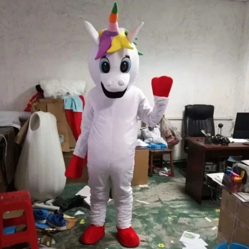 تأثيري حلي الذهب القرن يونيكورن شخصية كرتونية التميمة حفل الإعلان فستان بتصميم حالم حفلة الحيوان كرنفال الدعائم الطرف