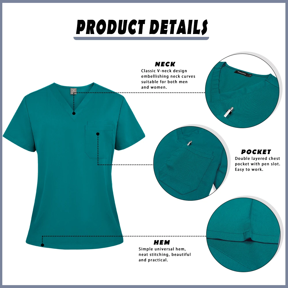 Nieuwe Medische Uniformen Vrouwen Ziekenhuis Arts Verpleegkundige Accessoires Scrubs Sets Tandheelkundige Kliniek Schoonheidssalon Spa Huisdier Werkkleding Lab Kleding