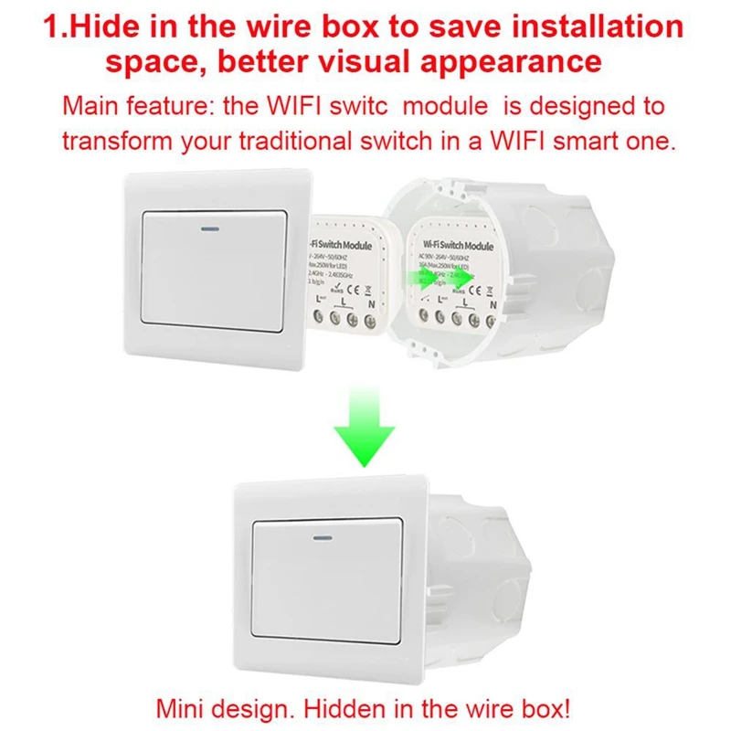 Wifi Switch Module,Wifi Switch Module DIY Breaker Home Automation Module Compatible With For Google Home