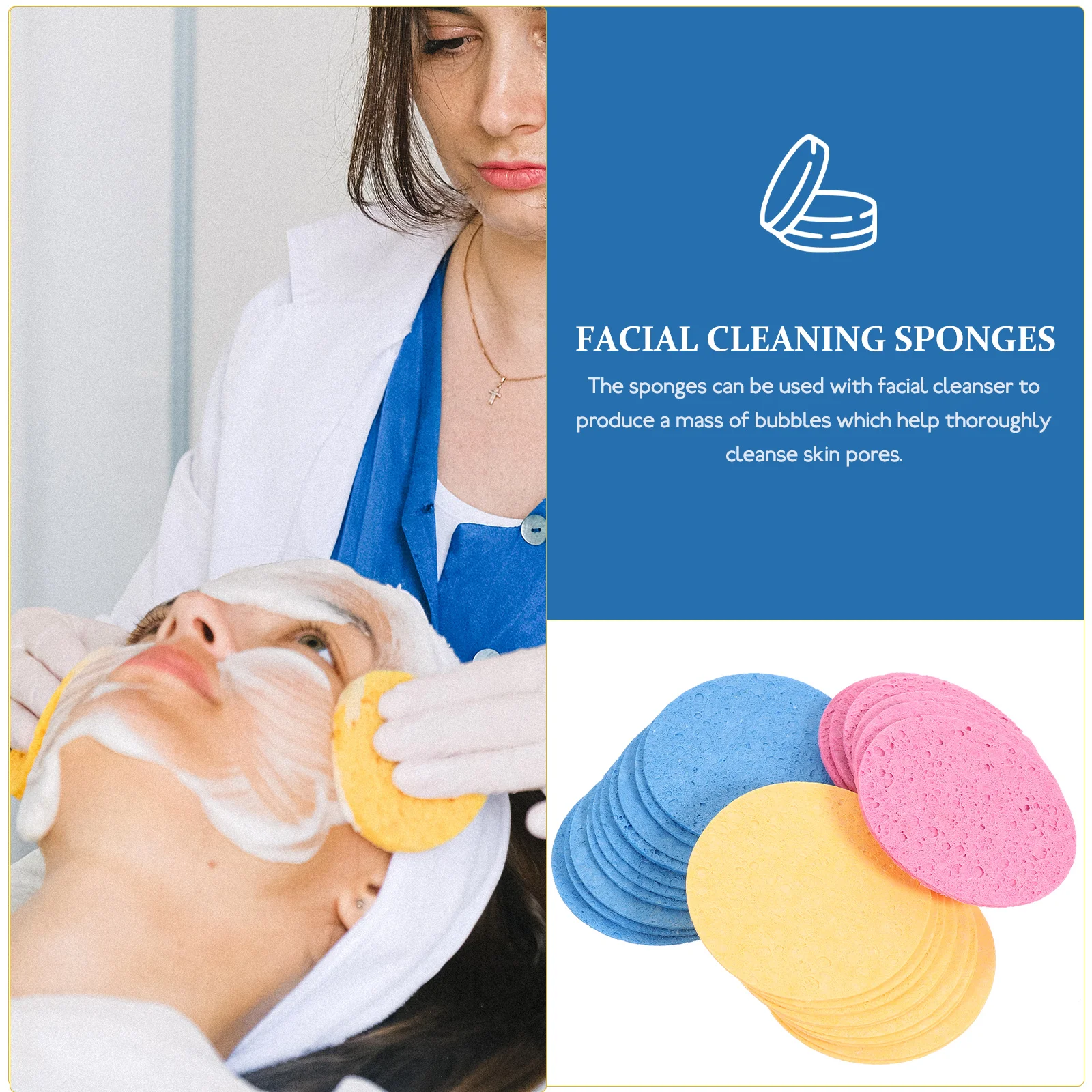 

30 Pcs Cleaning Sponge Face Makeup The Circle Remover Wood Pulp Cotton Exfoliating