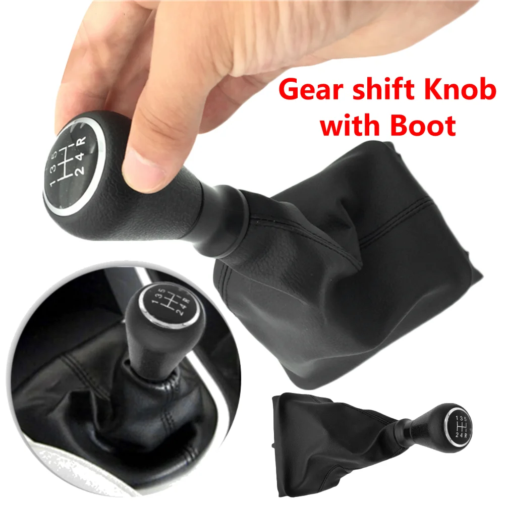 

5 Speed Gear shift Knob shifter Collar Lever Stick Gaiter Boot Cover for Peugeot 206 207 Gear Shift Knob Shifter Car Accessories