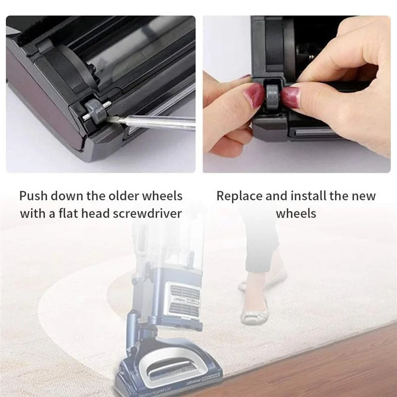 Rodas de substituição para aspirador de pó BAAN para modelos de rotador Shark Navigator NV341, NV350, NV351, NV352, NV355, Nv356e, NV500 Durab