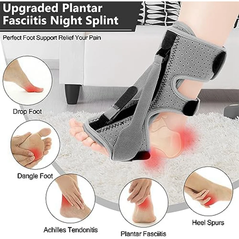 Plantar Fasciitis Night Splint Foot Brace Plantar Fasciitis Relief Splint Fit Women Men Adjustable Orthotic Stretcher