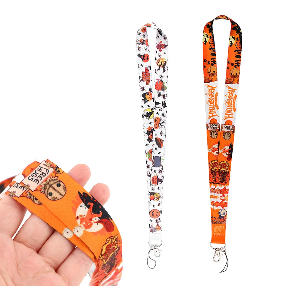 50Pcs Halloween Cartoon Mobile Phone Lanyards Long Badge Camera Hanging Neck Rope Neck Strong Durable Multi-functional Lanyards