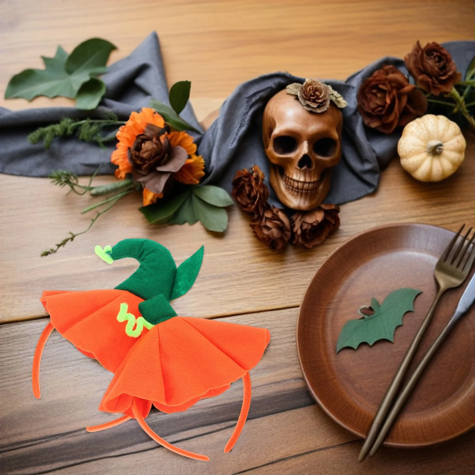 

2 шт., повязка на голову с тыквой на Хэллоуин, повязка на голову с тыквой, вечерние обручи для волос, удобный праздничный головной убор для косплея, аксессуары для волос