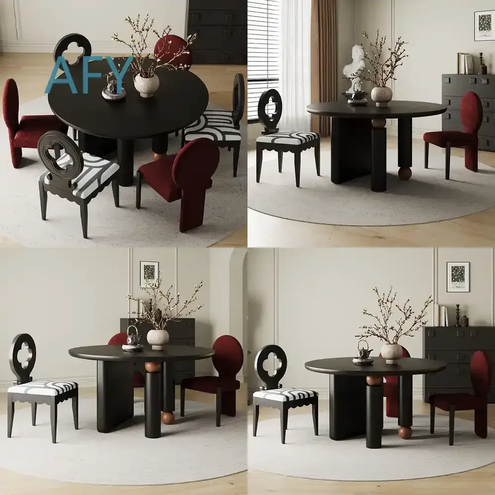 Mid-Century Modern Round Dining Table for Small Apartment for Home Office for Studio Apartment for Compact Space for