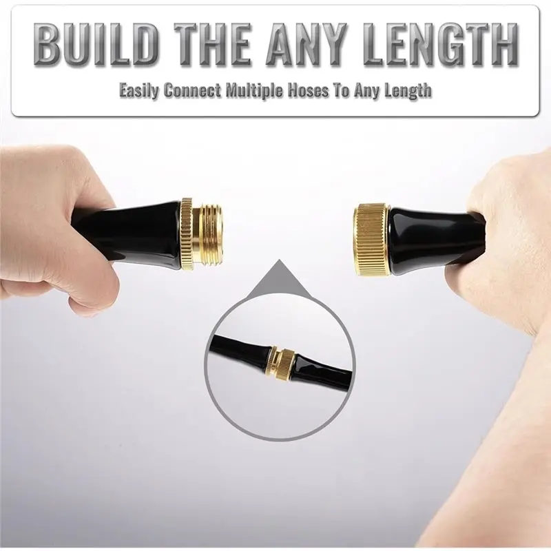 حديقة قصيرة للخرطوم 1 قدم × 5/8 بوصة، معدن شديد التحمل 304 من الفولاذ المقاوم للصدأ لخرطوم بكرة الخرطوم زعيم الصنبور #2