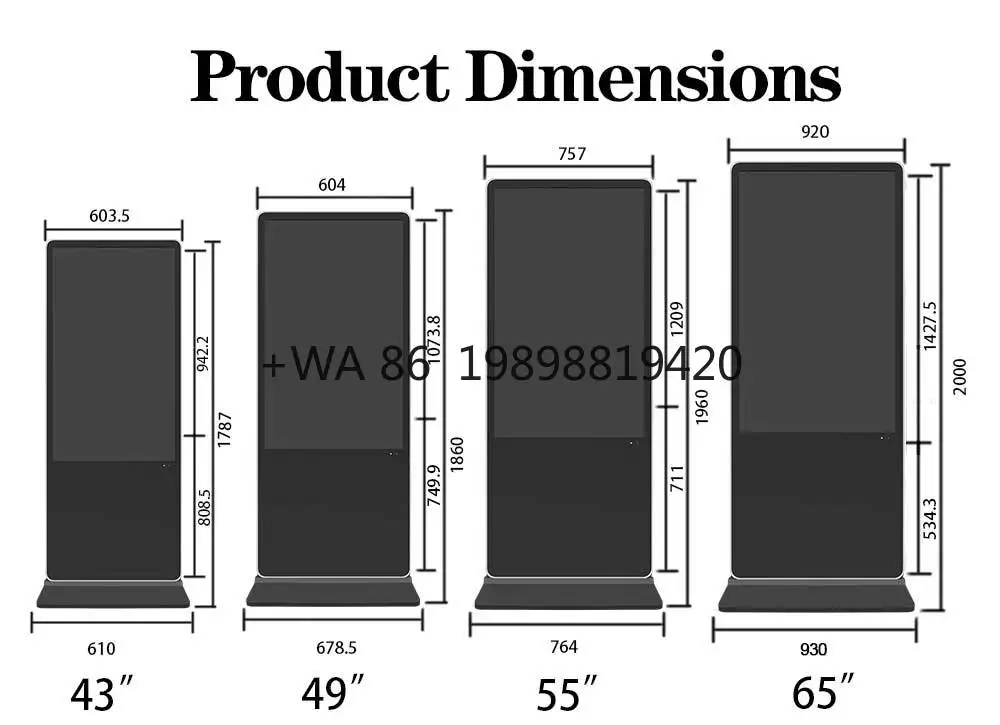 

Display Floor Standing Digital Signage Totem Advertising Player Inch Indoor Shopping Mall LED