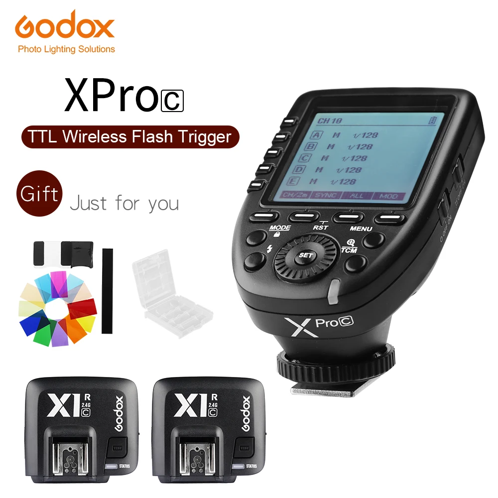 

Godox Xpro-C E-TTL II 2.4G X System Wireless Control Remote Trigger with 2x X1R-C Controller Receiver compatible for Canon Flash