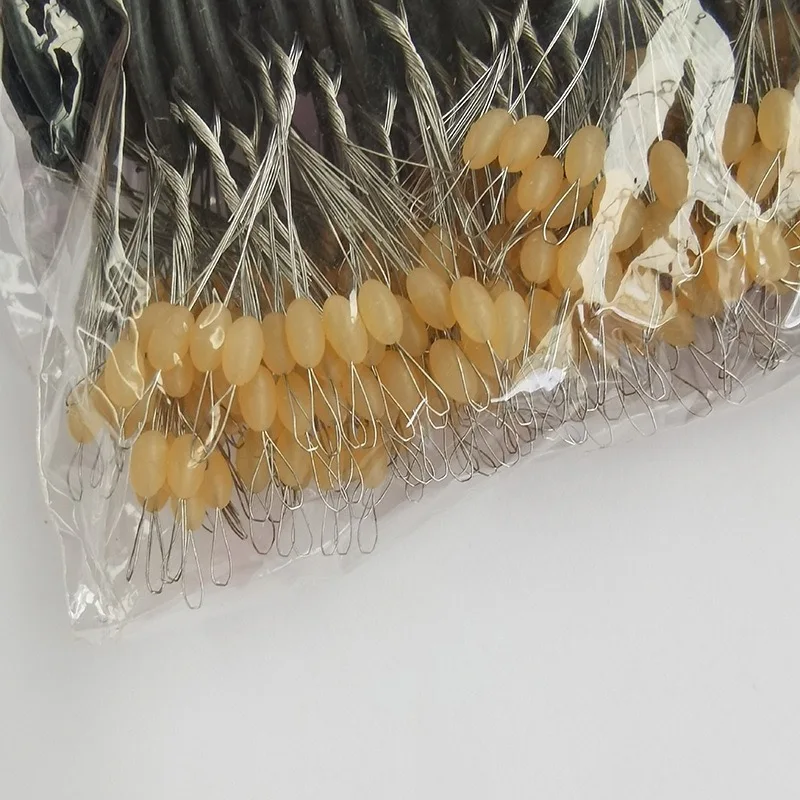 10pcs Oval Yellow Space Beans Stopper, Floating Seat Lock Wire Positioning Pin for Fishing Tackle