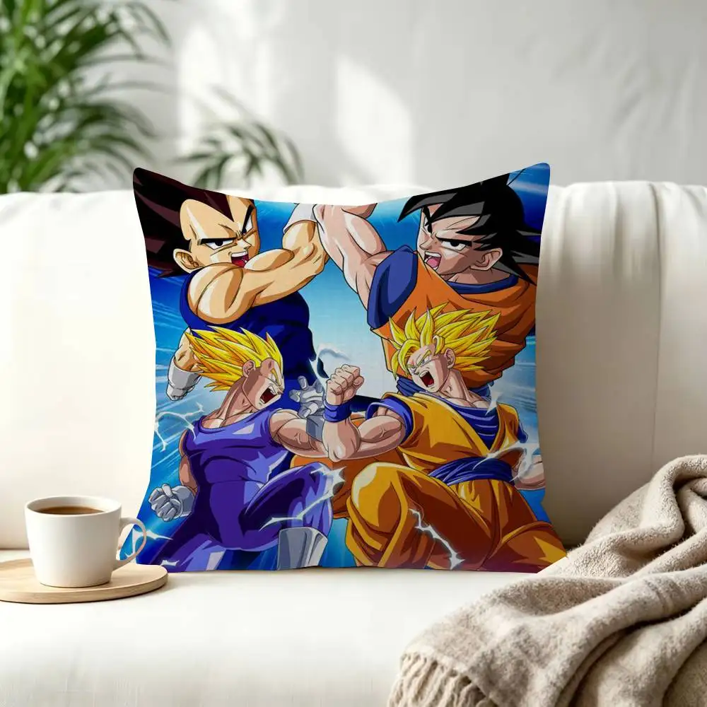 Anime Super Saiyan Goku Dekorativer Kissenbezug, quadratischer Kissenbezug, Heimbüro, dekoratives Kissen, Dragon Ball Cover – Detail 10