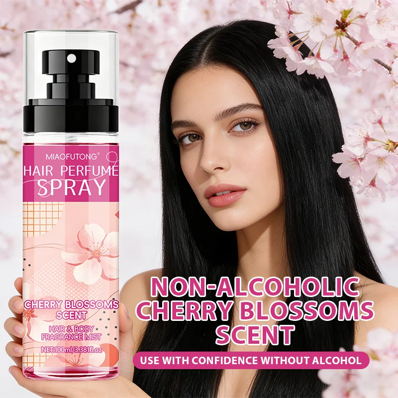 Multi effect cherry blossom fragrance hair agent, body fragrance agent, can be sprayed on the hair to add freshness to the hairs