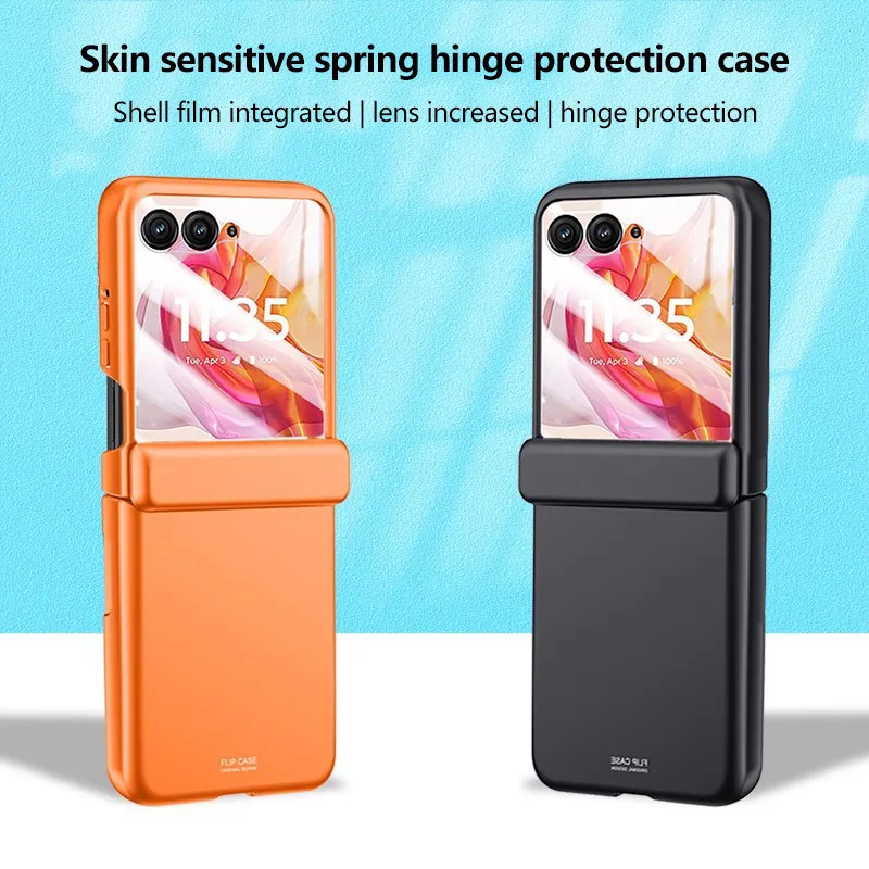 Ultra-thin Matte Skin-Friendly Spring Hinge Shockproof Protection Folding Hard Back Case Cover For Motorola Razr 50 Ultra