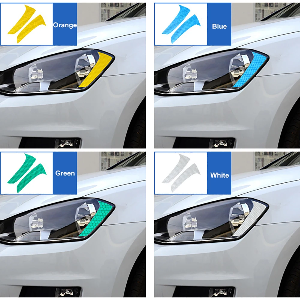 

Светоотражающие наклейки, ночные предупреждающие знаки, фара, светящийся кузов автомобиля, защита от царапин, наклейки для бровей «сделай сам», для Golf 7, 7,5 MK7 MK7.5