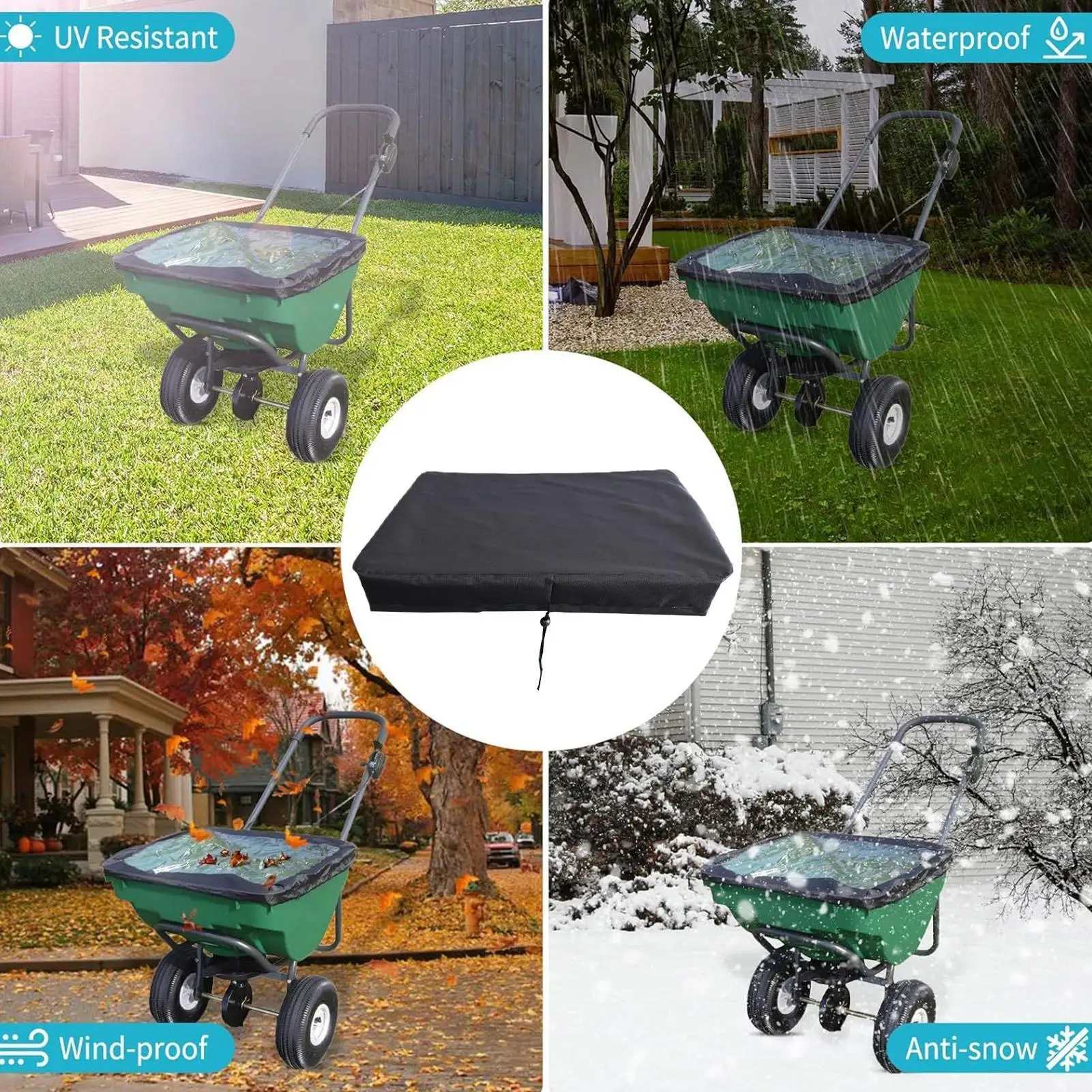 

Fertilizer Hopper Cover Spreader Protector For Gardening Dustproof Fertilizer Hopper Oxford Cloth Cover For Farm Outdoors Yard