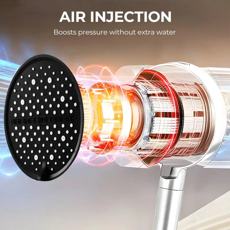 

Новая душевая лейка высокого давления 15 см для жесткой воды, 7 режимов регулируемого распыления с массажем для ванной комнаты