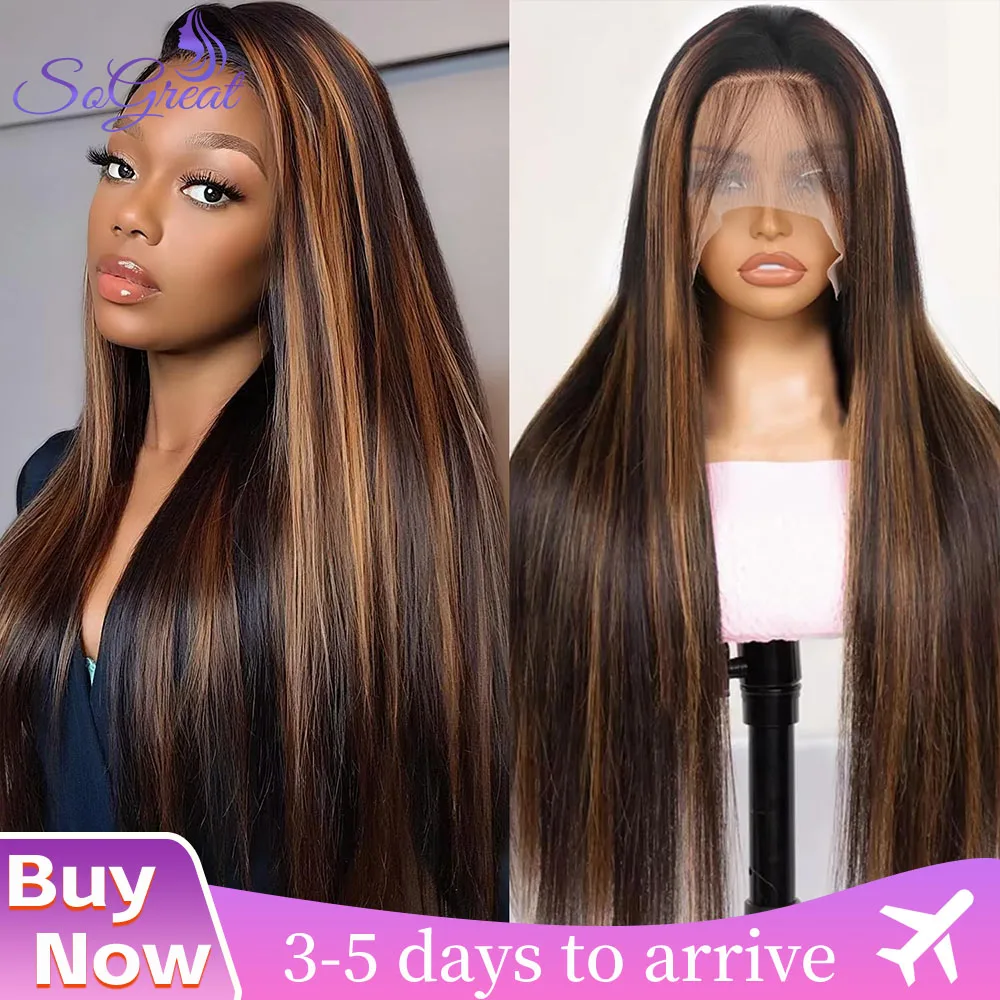 

1B/30 Ombre Straight 13x6 Hd Lace Frontal Wig 13x4 Lace Front Wigs Highlight Wig Human Hair Colored Pre-Plucked Brazilian Hair