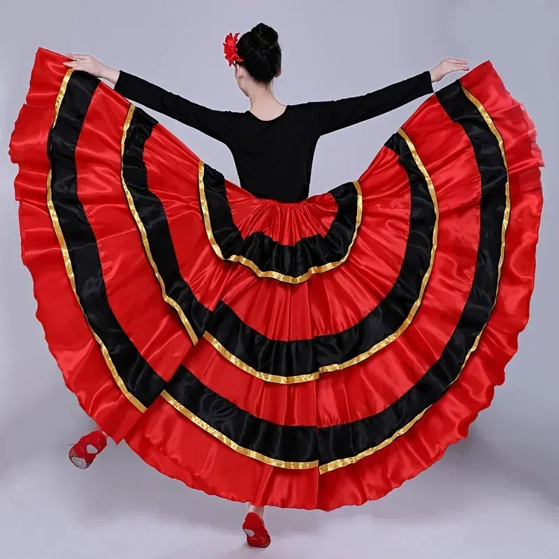 Costume di danza spagnola Classico costume di danza zingara Flamenco per le donne Gonne altalena Corazzata Prestazioni del ventre 360/540/720