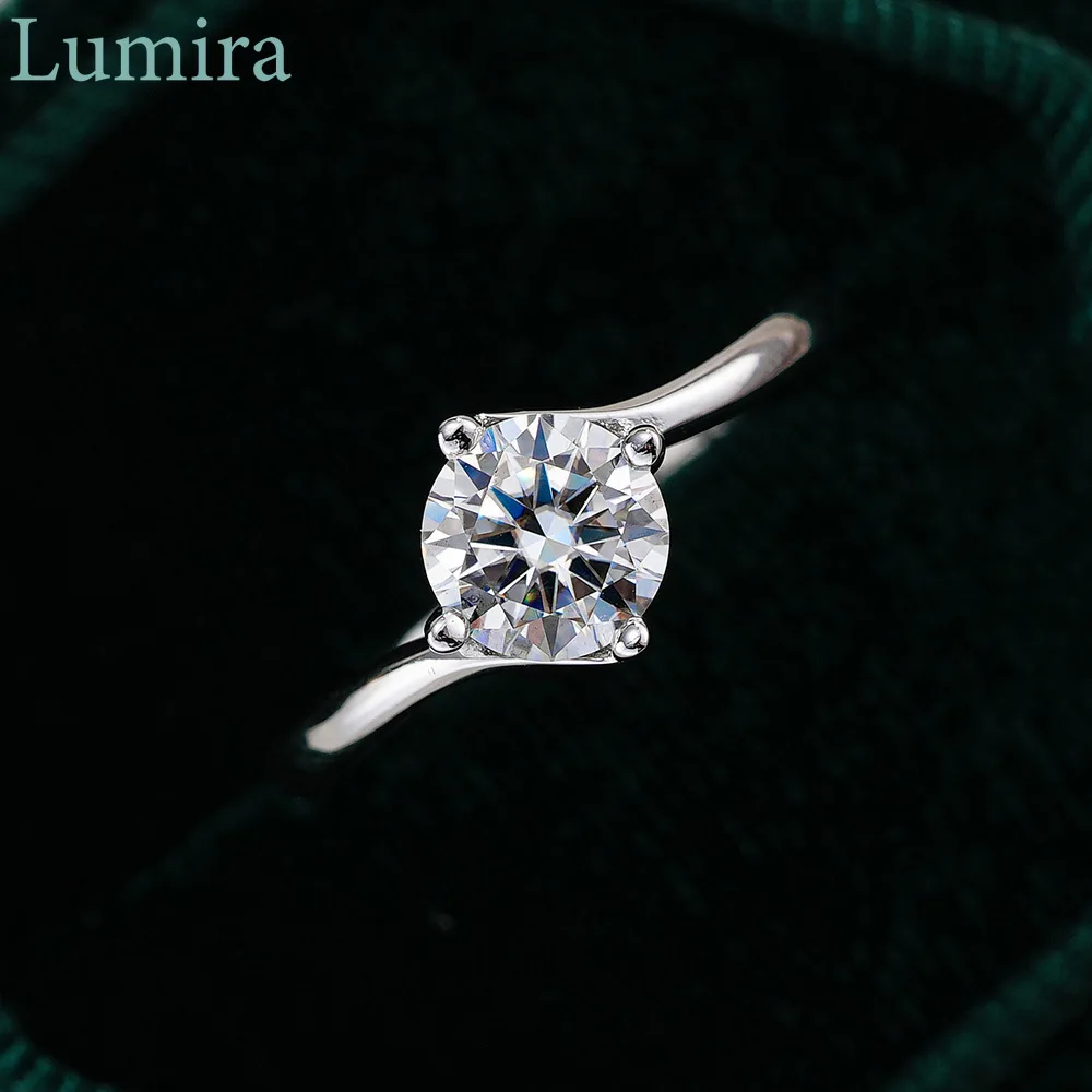 

Lumira витая рука, модное платиновое женское кольцо PT950, 1-каратное классическое ювелирное изделие с четырьмя зубцами, тест на бриллианты