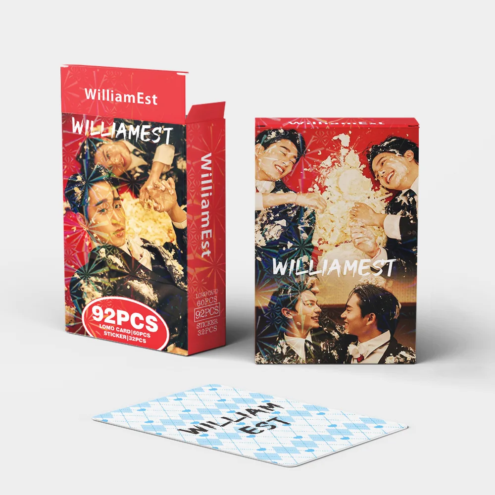 ﻿ 92개/세트 태국 스타 윌리엄 & 에스트 레이저 로모 카드 - 드라마 CP 수집용 홀로그램 포토카드 스티커 포함