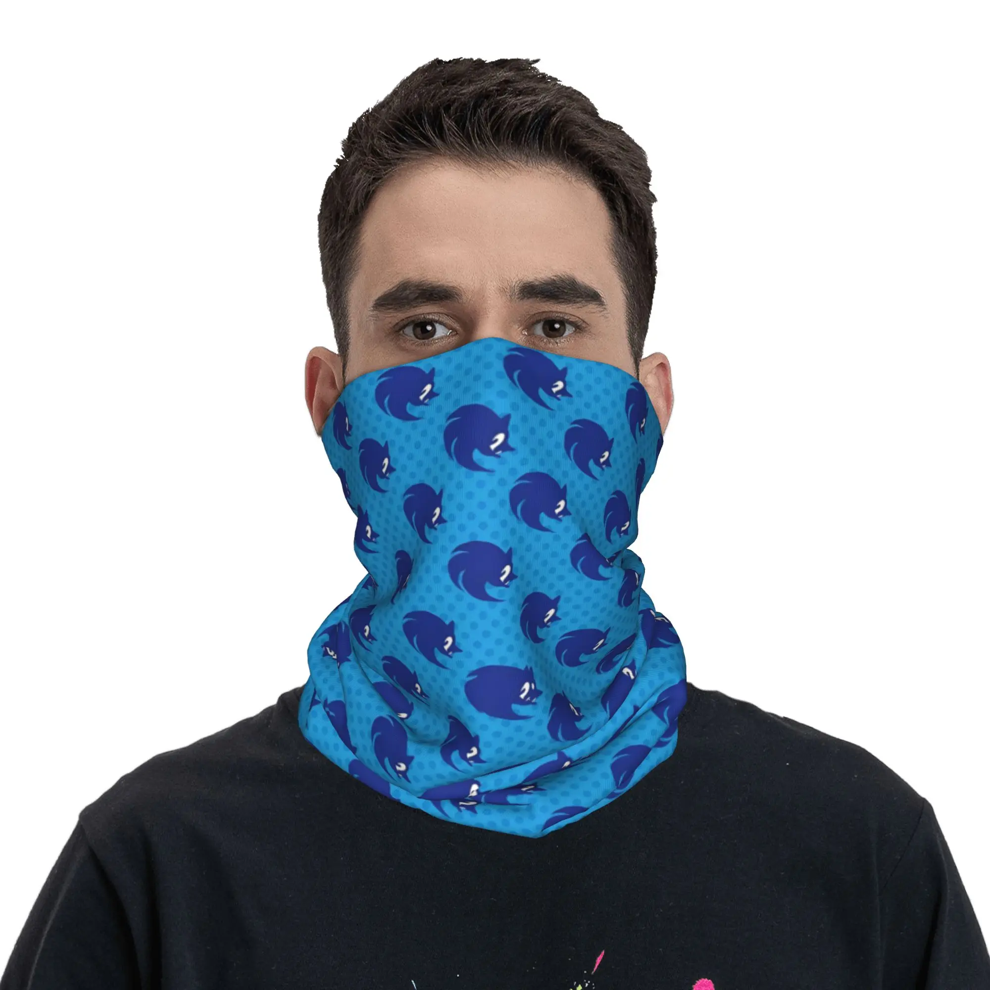 Video Games Soniced Bandana Neck Cover Printed  Face Scarf Multifunctional Face Mask Fishing Unisex Adult All Season