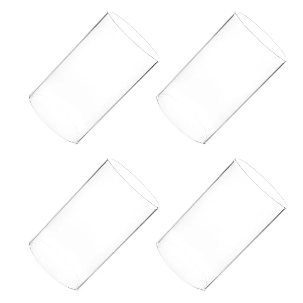 

4Pcs High Borosilicate Transparent Glass Covers Cylinder Shape Shade Decorative Protective Cover