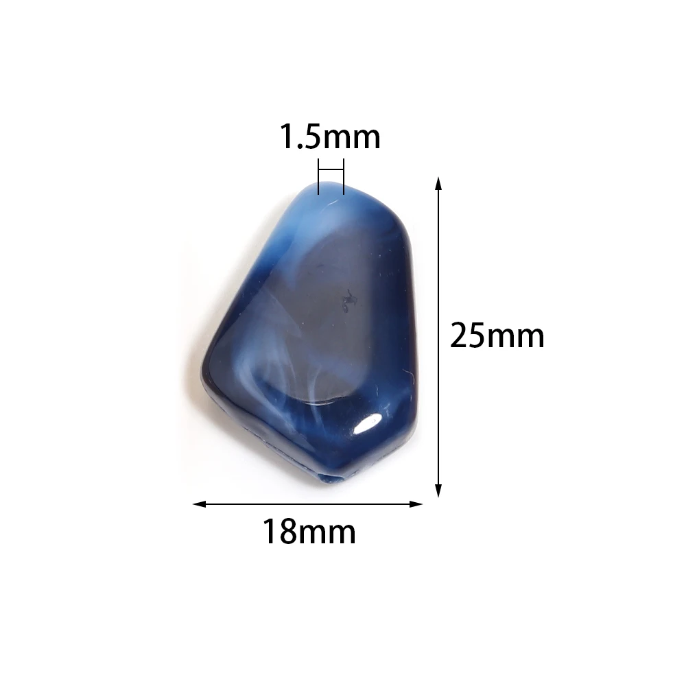 20 Stück 25 x 18 mm flache, unregelmäßige Acrylperlen, zweifarbige Wolkenperlen, lose Abstandsperlen für die Schmuckherstellung, DIY-Armband, Halskette