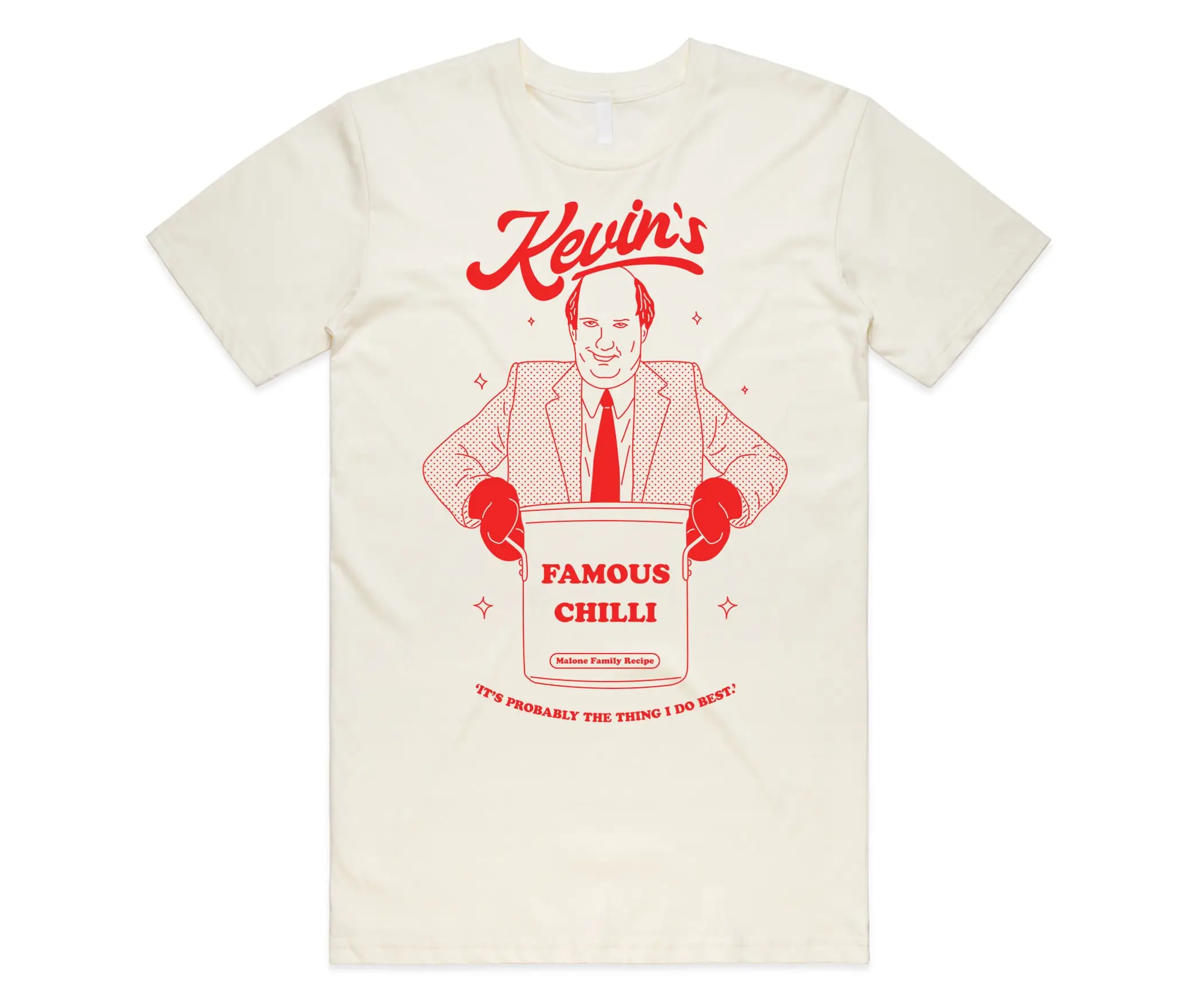 Kevin's Famous Chilli T shirt Top Funny The US Office Malone Family Recipe