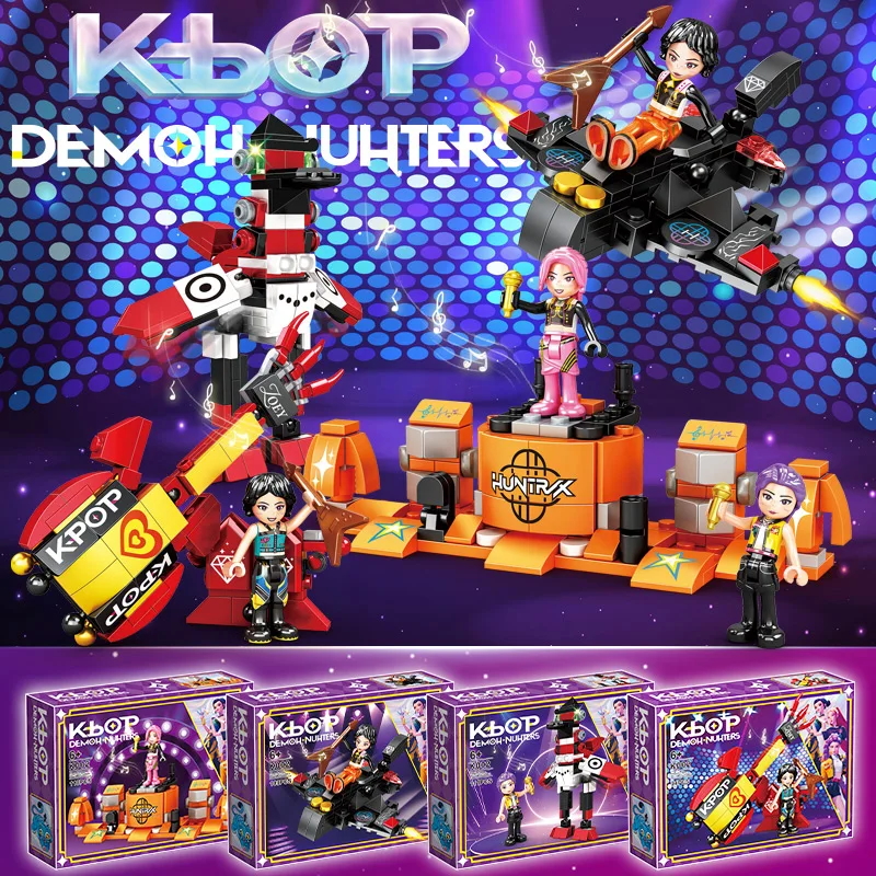 Blocs de construction KPop Demon Hunters Huntrix, ensemble de modèles de figurines d'action Mila Zoe Lumi, jouets de collection pour fans et collectionneurs pour adultes