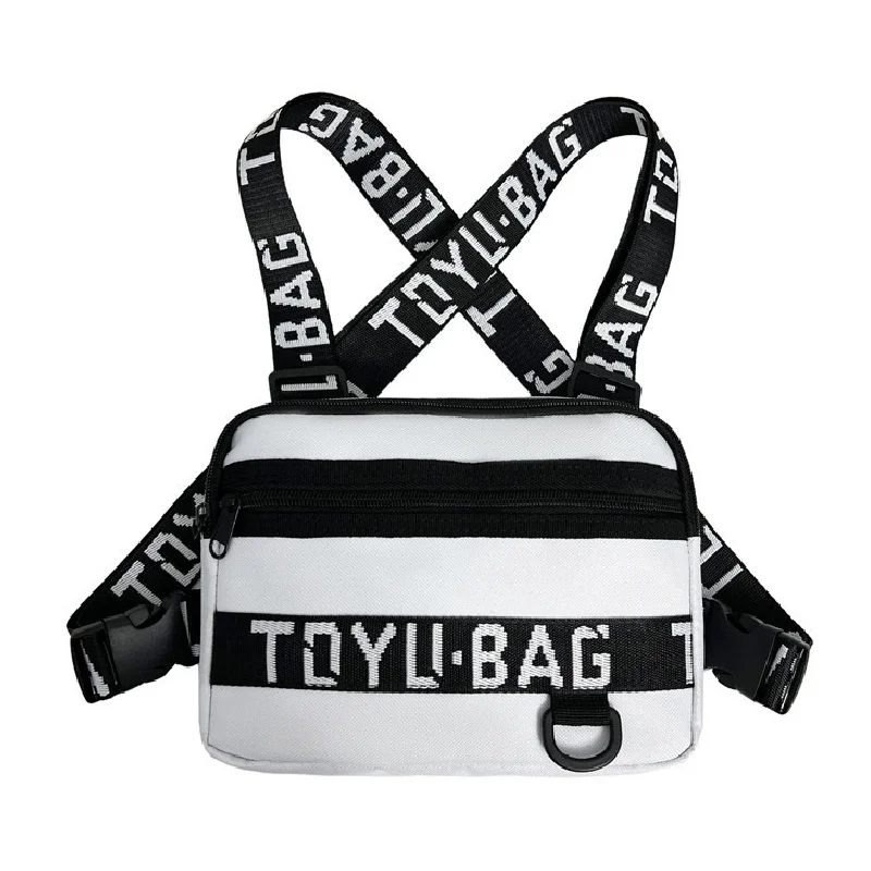 Hip Hop Streetwear Letters Chest Packs 2024 Fashion Unisex Bags Multi-function Tactical Vest Outdoor Sport Storage Pockets