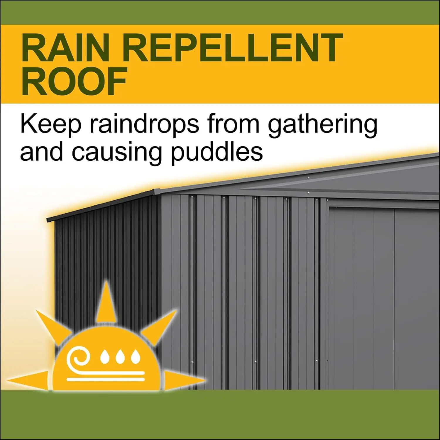 Steel Storage Shed Weatherproof Galvanized Metal Outdoor Tool Lawn Garden Equipment Rust-Resistant Backyard 8x10, Customized - view 4