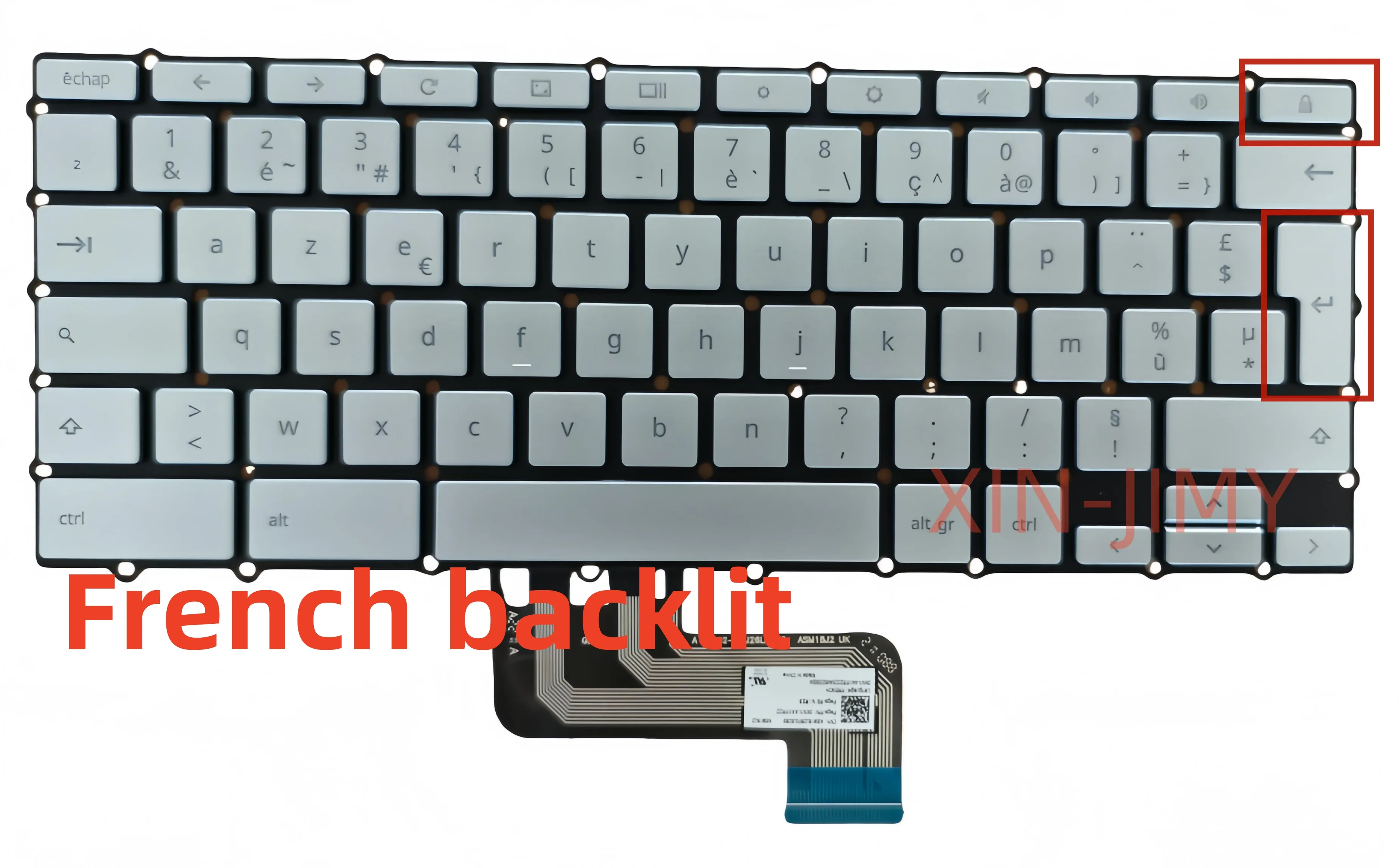 

Французская раскладка Azerty с серебряной подсветкой клавиатуры для ноутбука ASUS Chromebook C425 C433TA C434TA C425TA