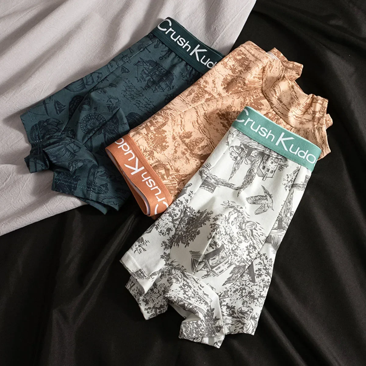 1Pcs Men's European And American Size Printed Fashionable Underwear Comfortable Plus Size Boxer Shorts Casual Sports Shorts view 5