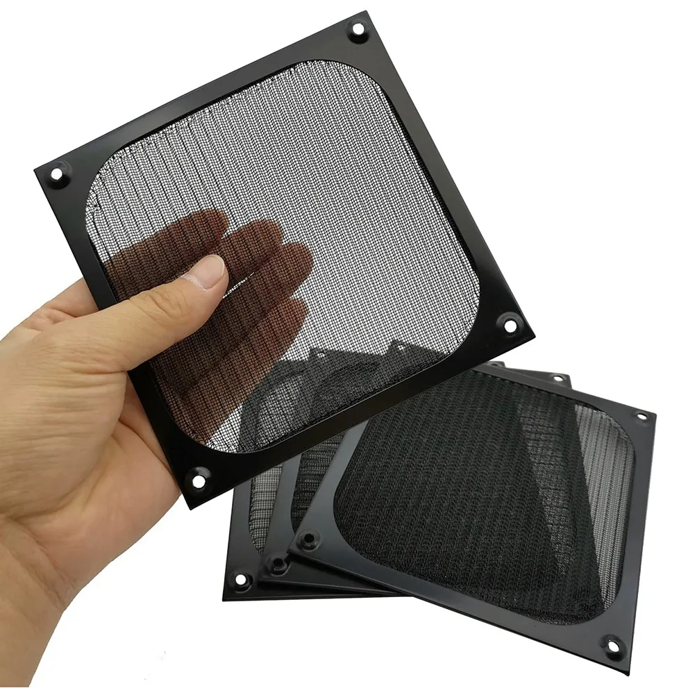 Desktop Computer Case Fan Poeira Filtro Grelhadores, Dustproof Caso Tampa com Parafusos, Quadro de Alumínio Mesh, 4 Pack, 140mm