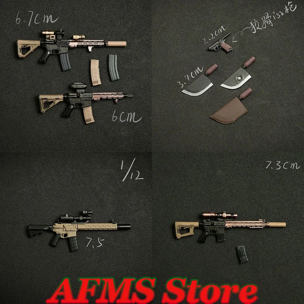Figurine de collection à l'échelle 1/12, AR-15 MK2 M4 URGI, jouet en plastique à faible polyvalence, équipement de combat adapté aux figurines de soldats de 6 pouces
