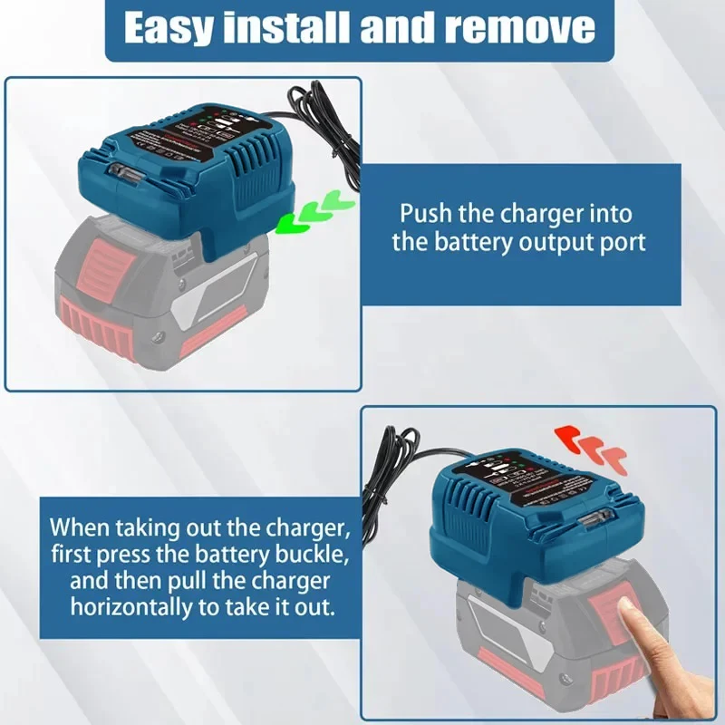 12V/24V 100-240V Draagbare Li-Ion Batterij Mini Compact Autolader Voor Bosch 18V Lithium-Ion Batterij Bat609 Bat618 G Bat620 Bat621