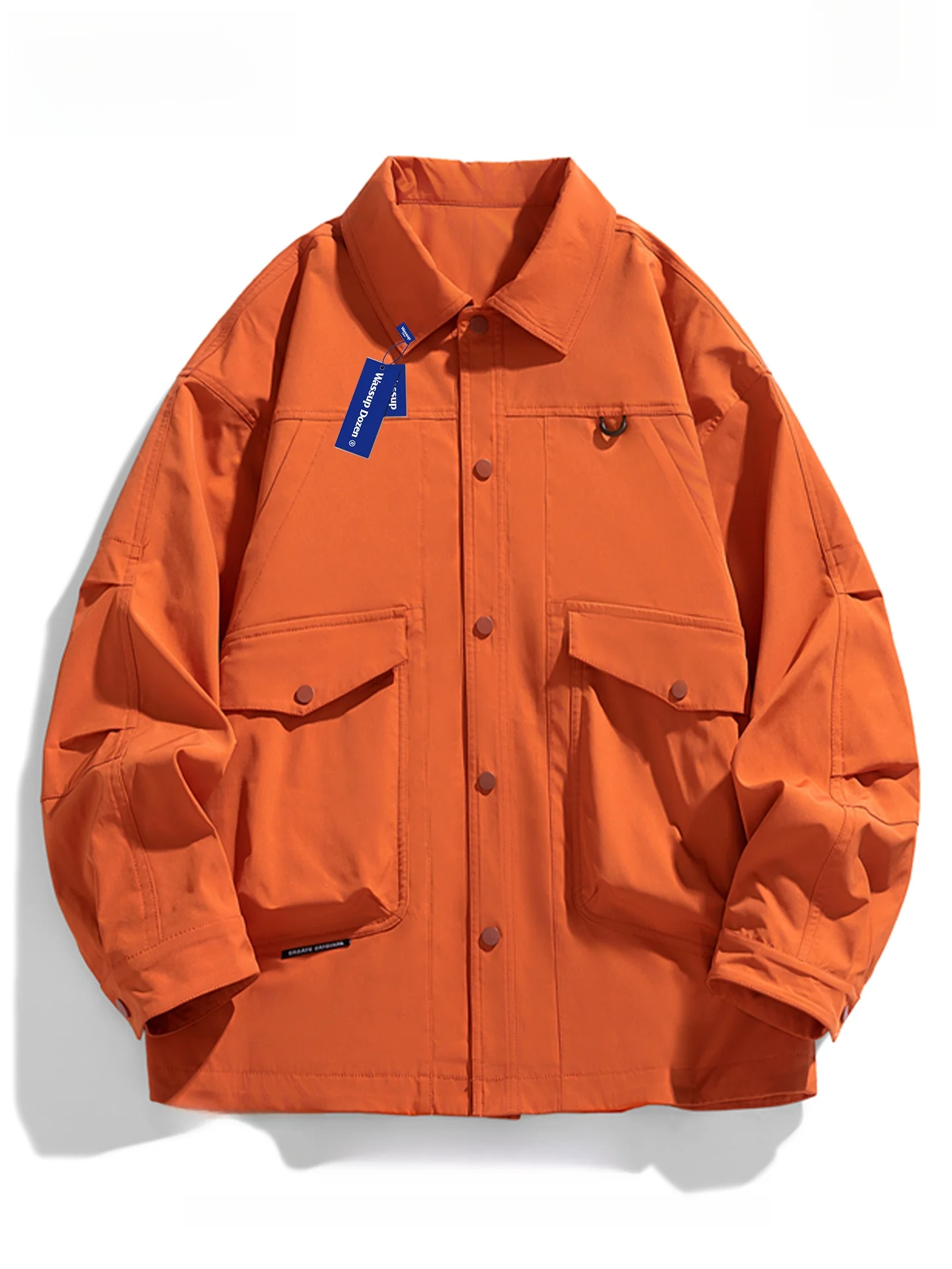 

Wassup Dozen American Street Sle Loose Fit Long Sve irt Men's Dopane Color Casual Versatile Jaet Trendy Outerwear